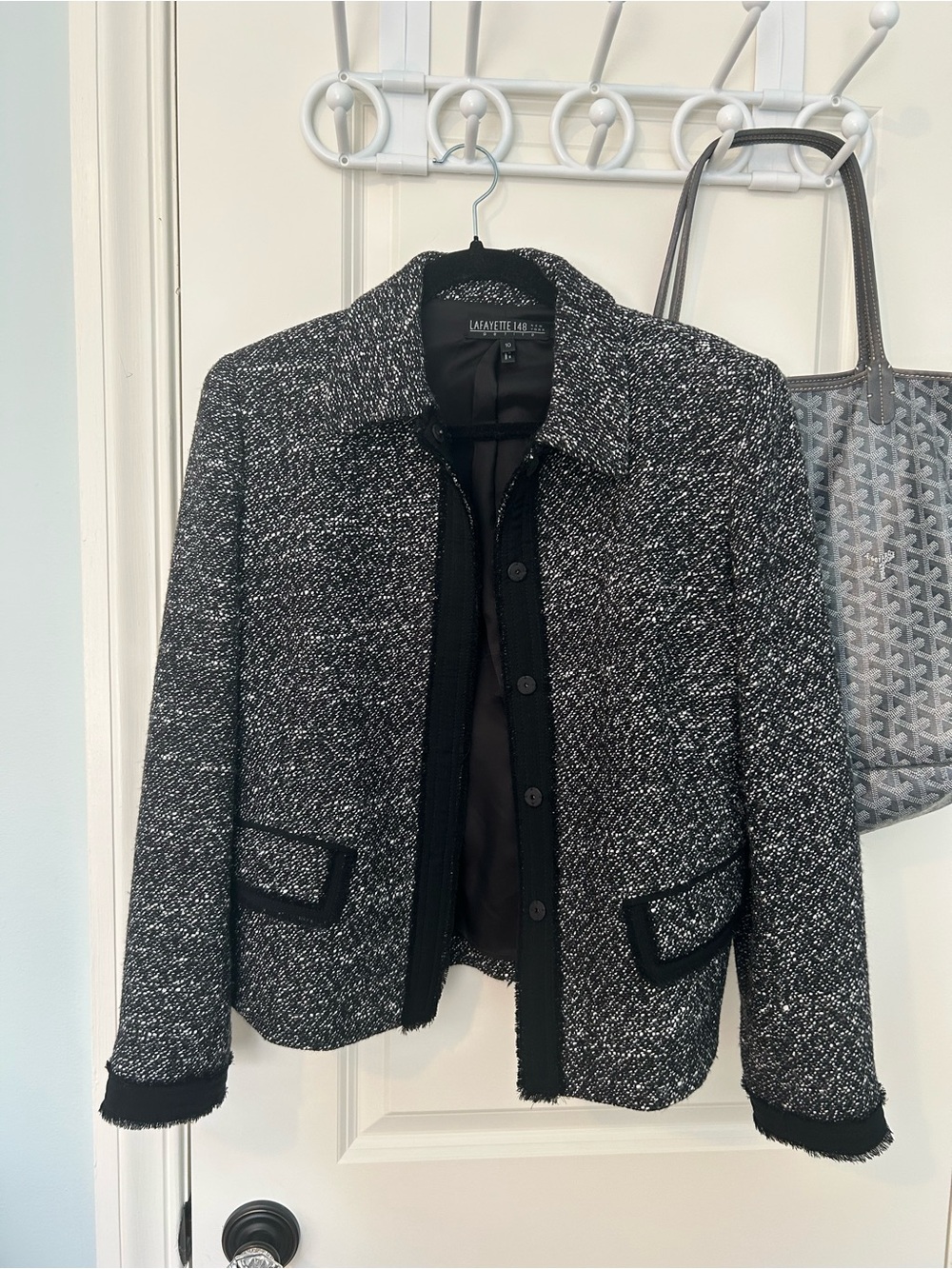 Lafayette 148 Black & White Tweed Jacket